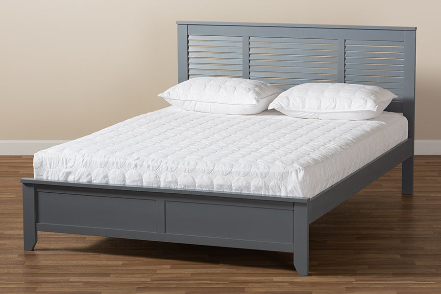 Baxton Studio Adela Modern and Contemporary Grey Finished Wood Full Size Platform Bed