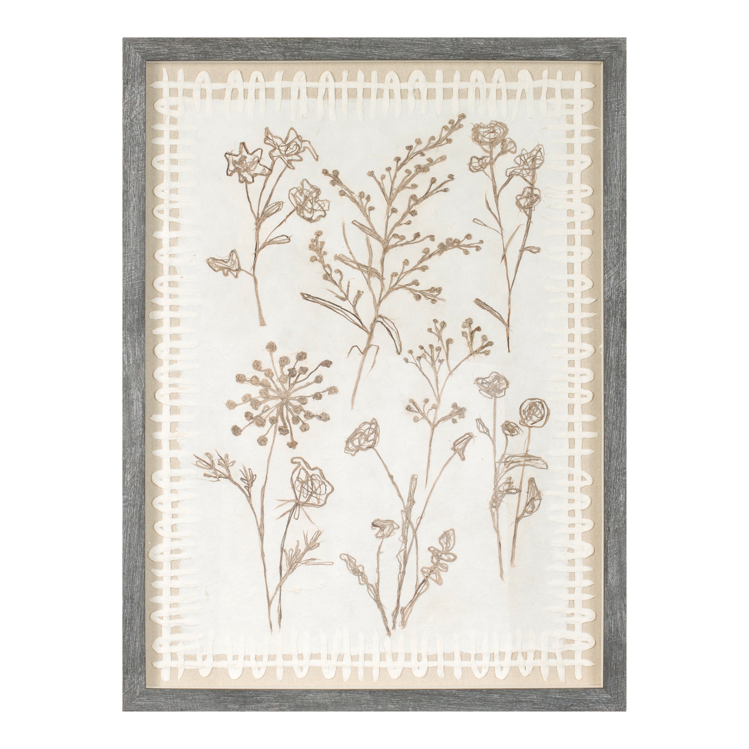 Framed Floral Wall Art Under Glass  (Set of 2)