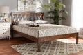 Baxton Studio Malene Mid-Century Modern Walnut Finished Wood Queen Size Platform Bed