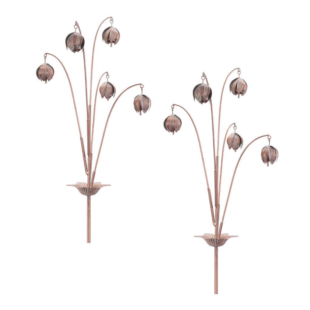 Iron Floral Spray Garden Stake (Set of 2)