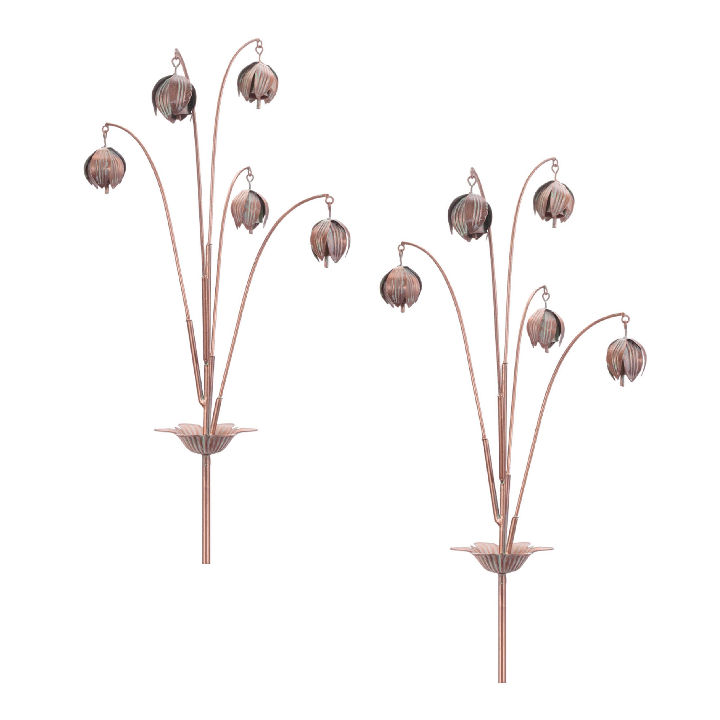 Iron Floral Spray Garden Stake (Set of 2)