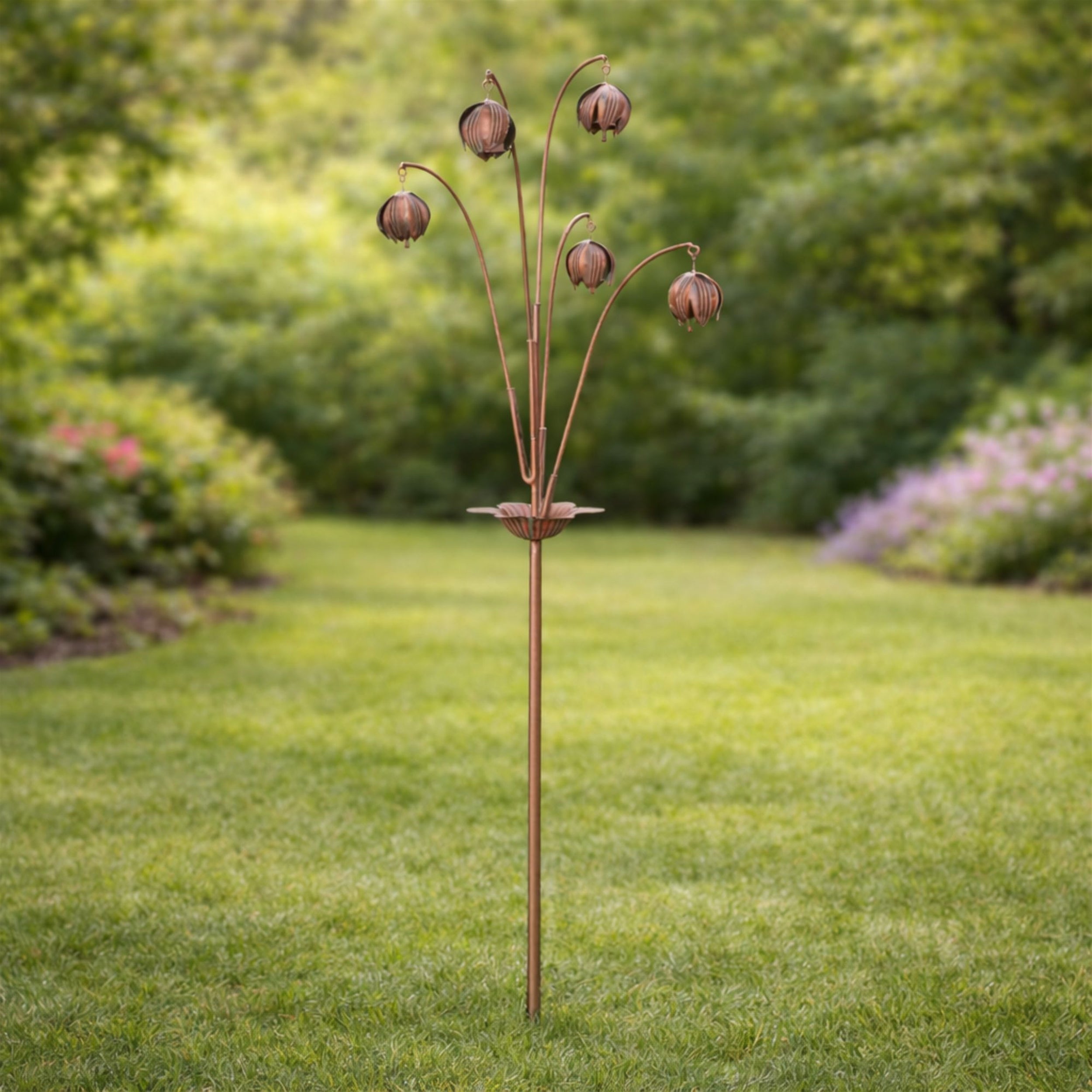 Iron Floral Spray Garden Stake (Set of 2)