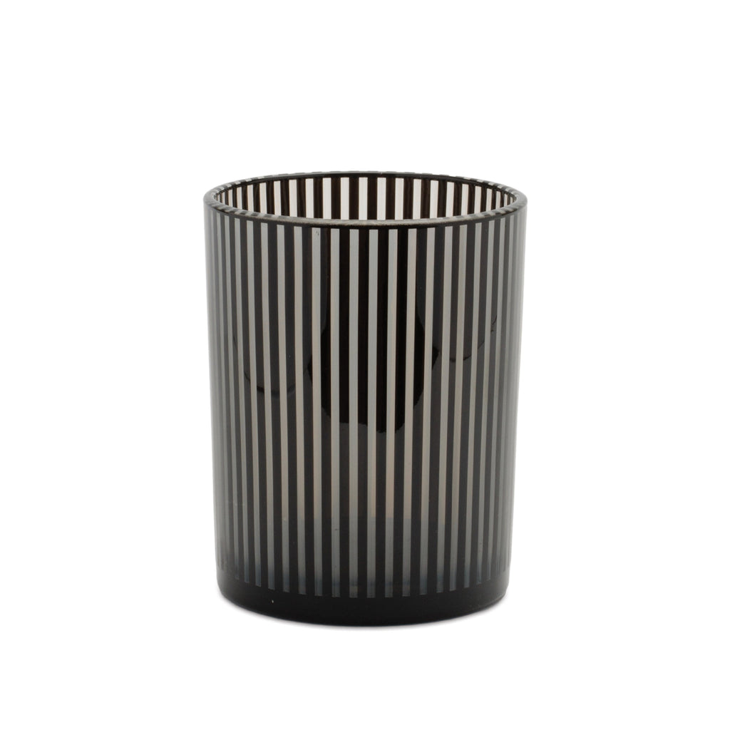 Srtiped Glass Candle Holder (Set of 2)