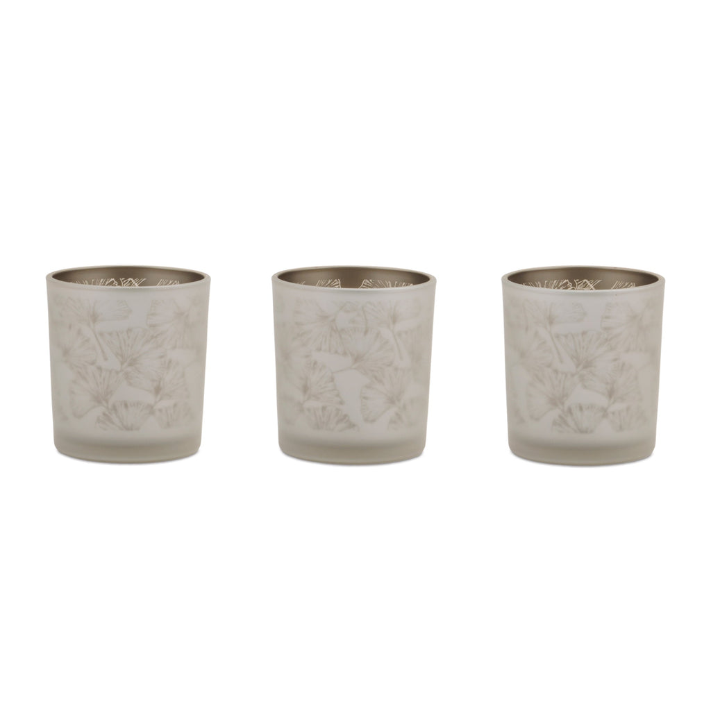 Frosted Glass Votive Holders (Set of 3)