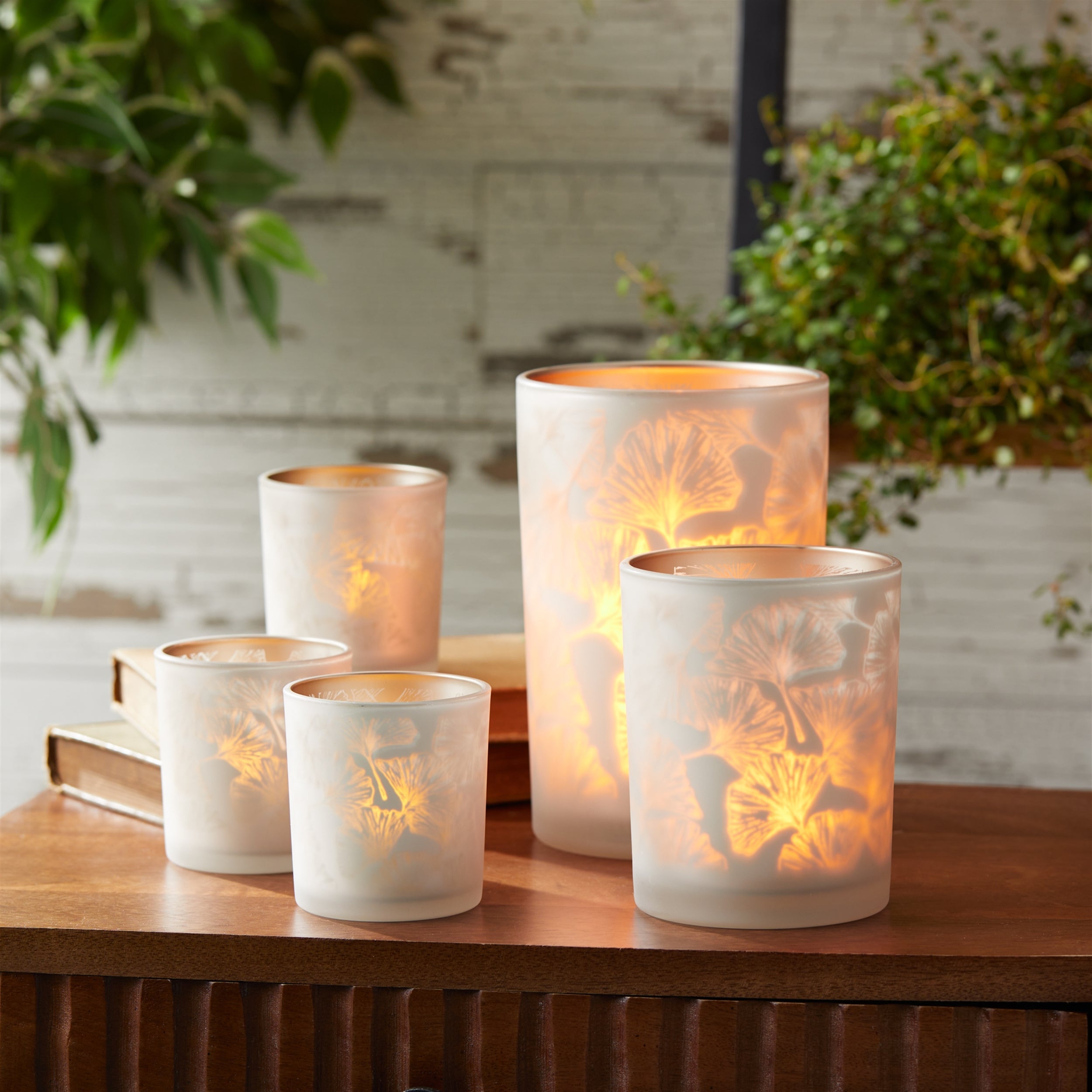 Frosted Glass Votive Holders (Set of 3)