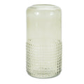 Green Textured Glass Candle Holder Vase 9.5"H