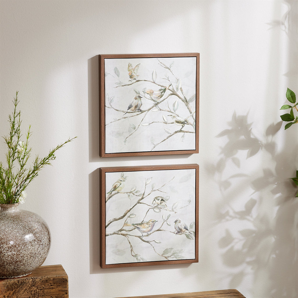 Framed Birds on Branches Canvas Art (Set of 2)