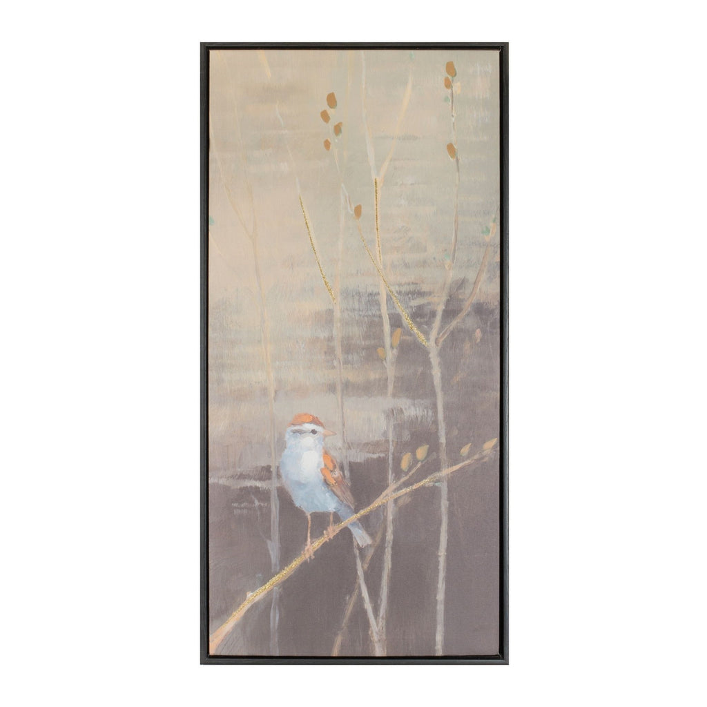 Framed Bird and Pussywillow Wall Print (Set of 2)