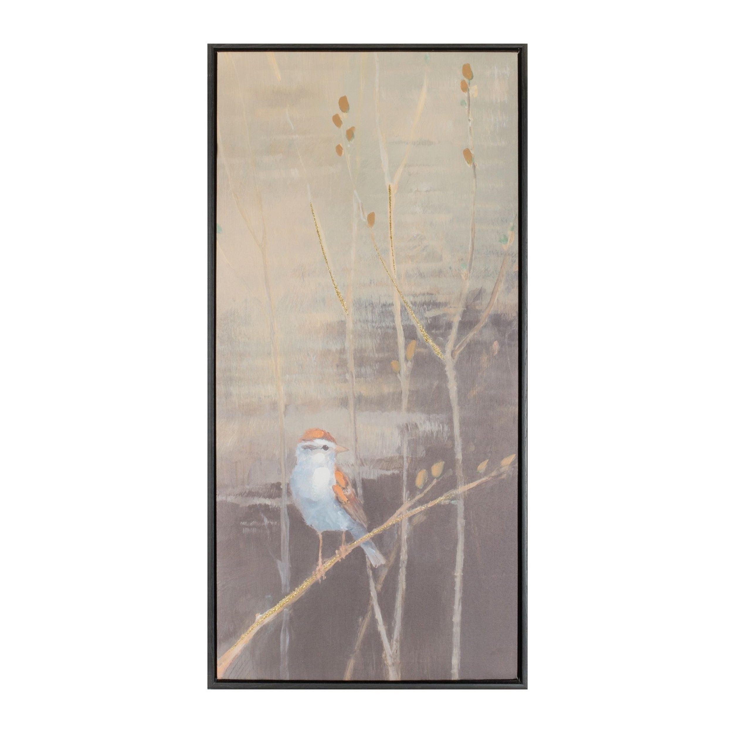 Framed Bird and Pussywillow Wall Print (Set of 2)