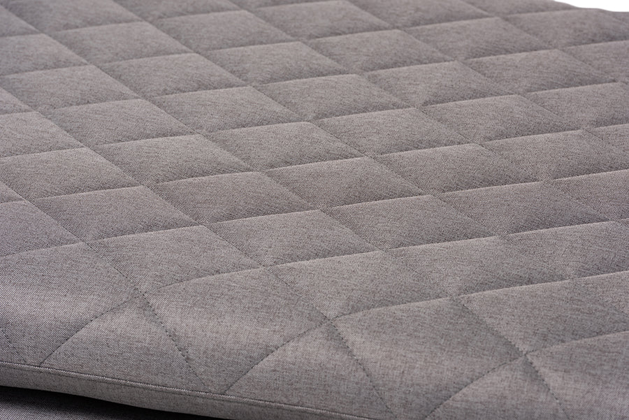 Baxton Studio Marit Mid-Century Modern Grey Fabric Upholstered Walnut Finished Wood Daybed