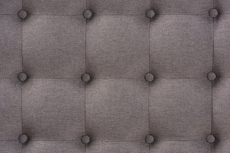 Baxton Studio Alvere Modern and Contemporary Grey Fabric Upholstered Walnut Finished Cocktail Ottoman