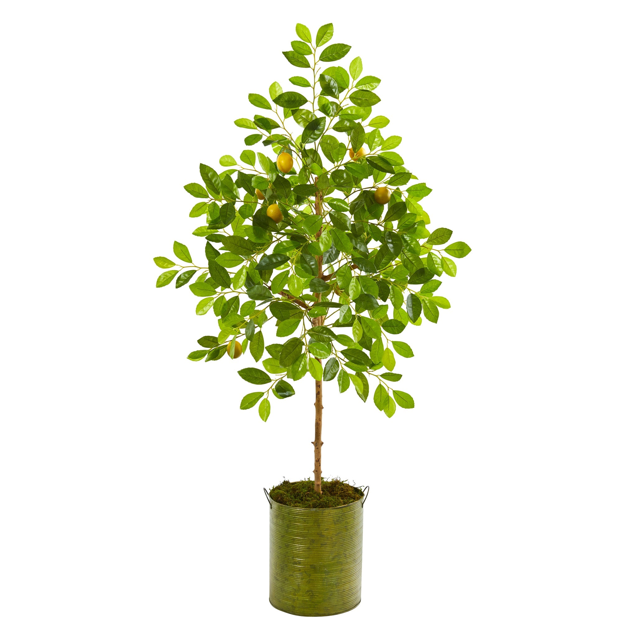 55" Lemon Artificial Tree in Green Planter
