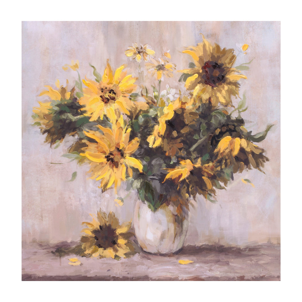 Sunflower Vase Canvas Wall Art 32"L (Set of 2)