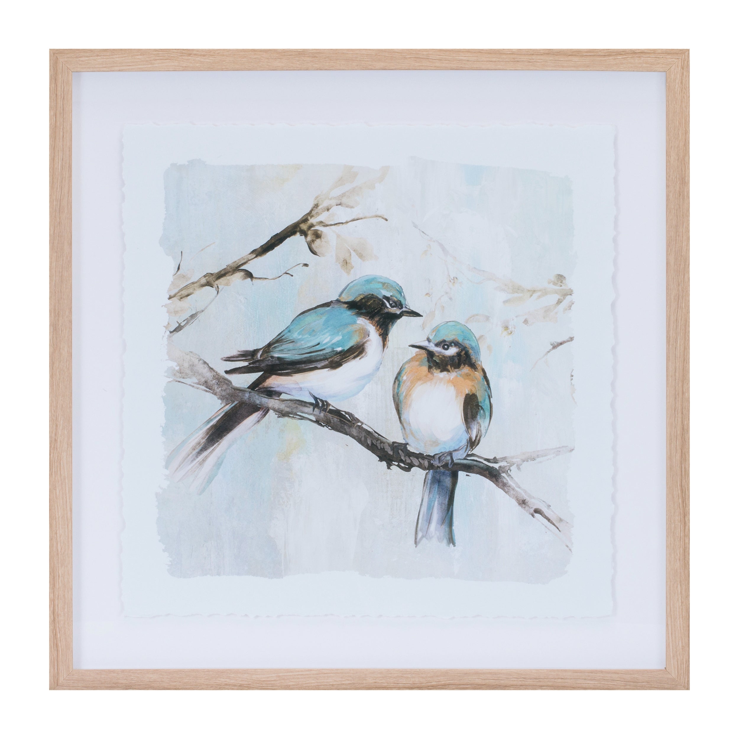 Framed Bird Couple Wall Print (Set of 2)