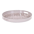 Round Ornate Geometric Print Tray 17.5"D