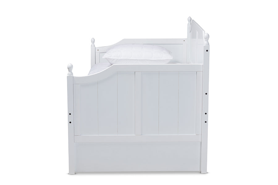 Baxton Studio Millie Cottage Farmhouse Grey Finished Wood Twin Size Daybed with Trundle