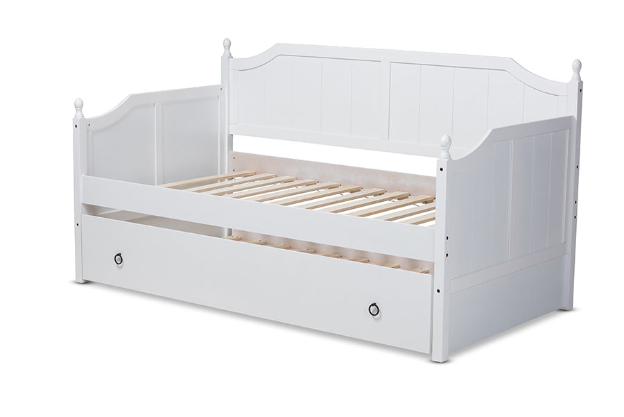 Baxton Studio Millie Cottage Farmhouse Grey Finished Wood Twin Size Daybed with Trundle