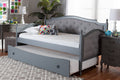 Baxton Studio Marlie Classic and Traditional Grey Fabric Upholstered Grey Finished Wood Twin Size Daybed with Trundle