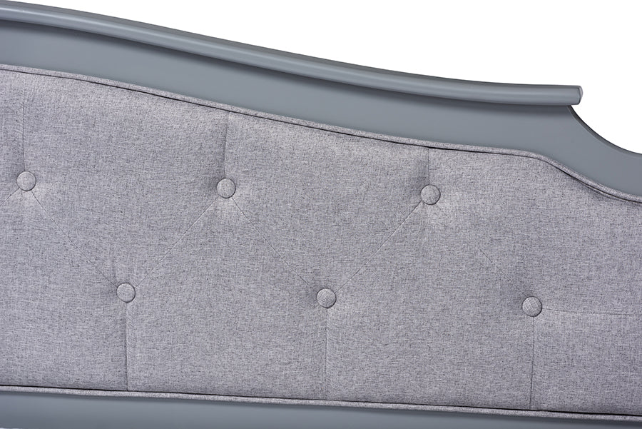 Baxton Studio Marlie Classic and Traditional Grey Fabric Upholstered Grey Finished Wood Twin Size Daybed with Trundle