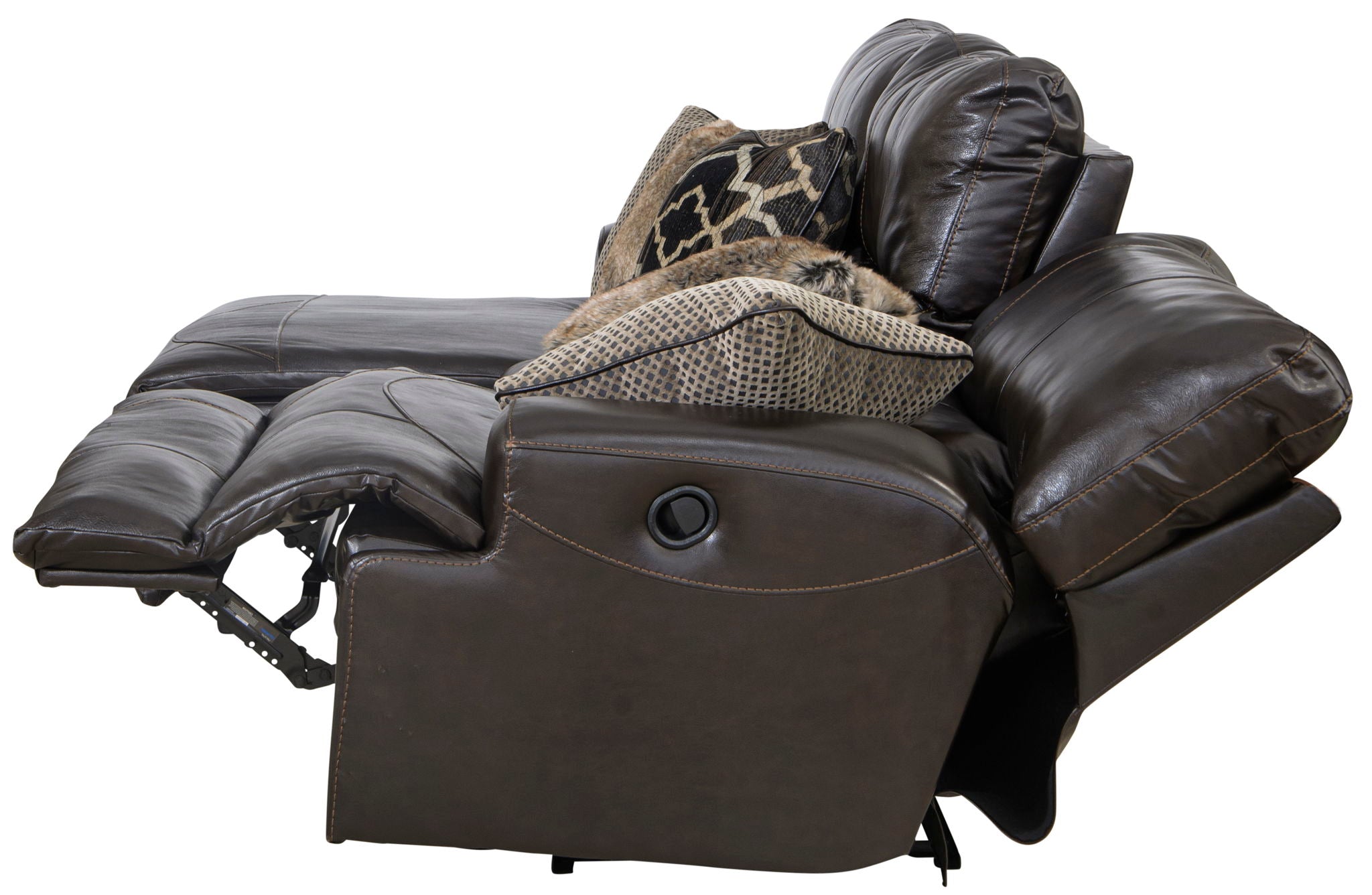 Como - 3 Piece Italian Leather Match Reclining Sectional