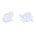 Etched Frog and Turtle Figurine (Set of 2)