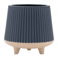 Ceramic Ribbed Footed Planter (Set of 2)