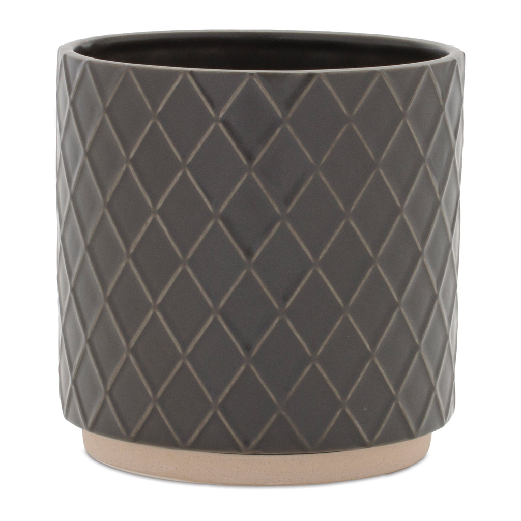 Ceramic Diamond Pattern Planter (Set of 2)