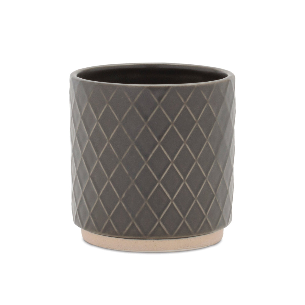 Ceramic Diamond Pattern Planter (Set of 2)