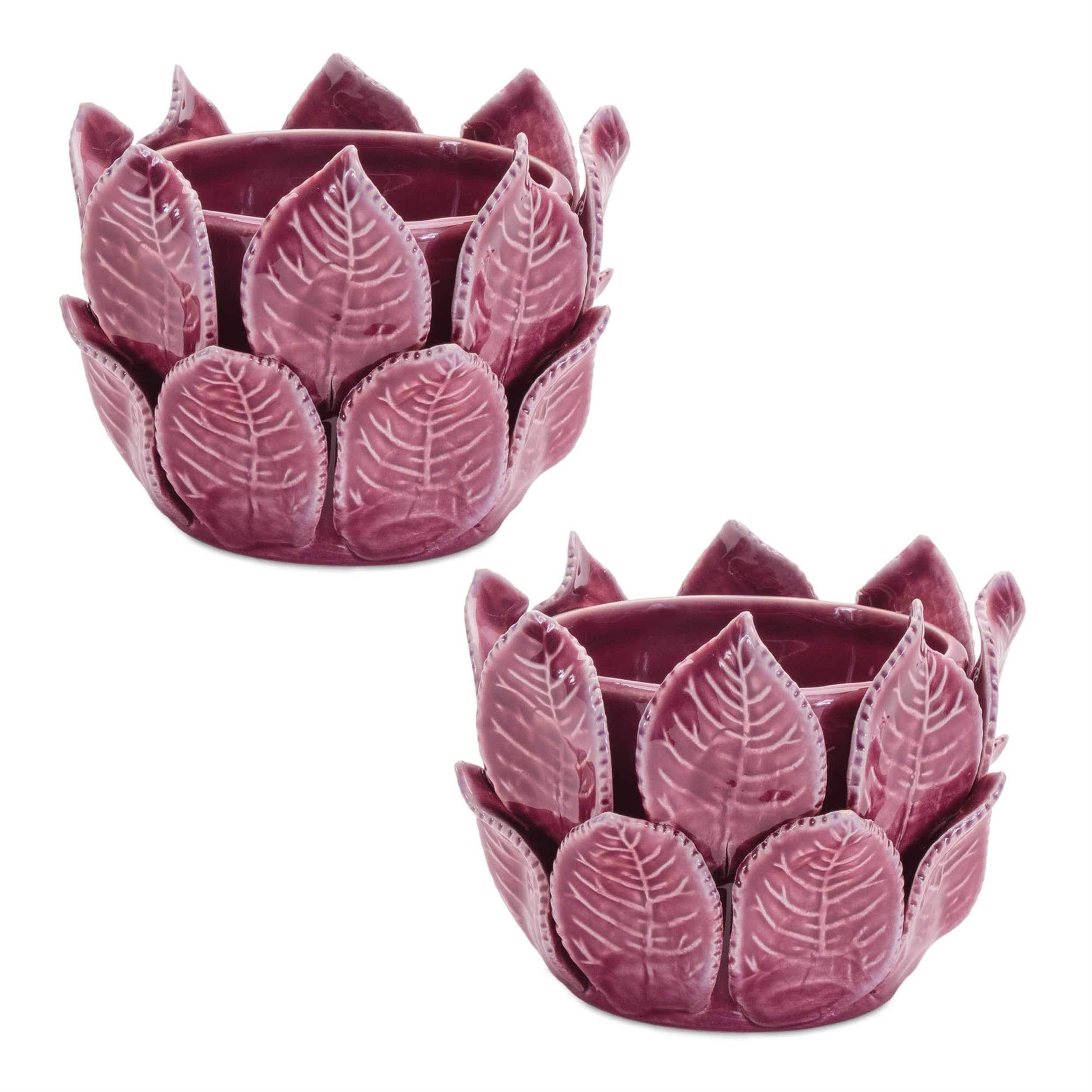 Storeware Bud Vase with Leaves Accent (Set of 2)