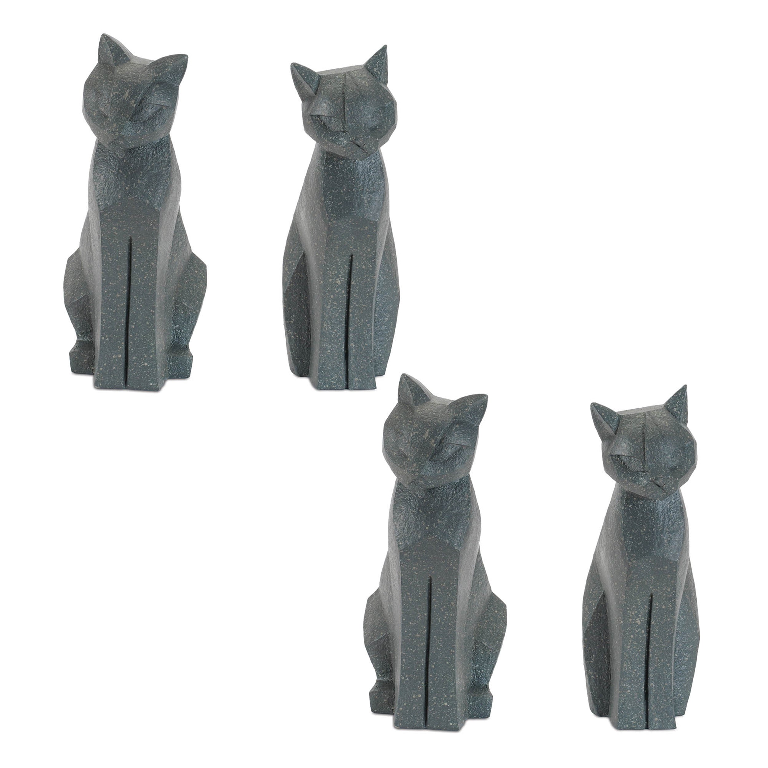 Modern Sitting Cat Statue (Set of 4)