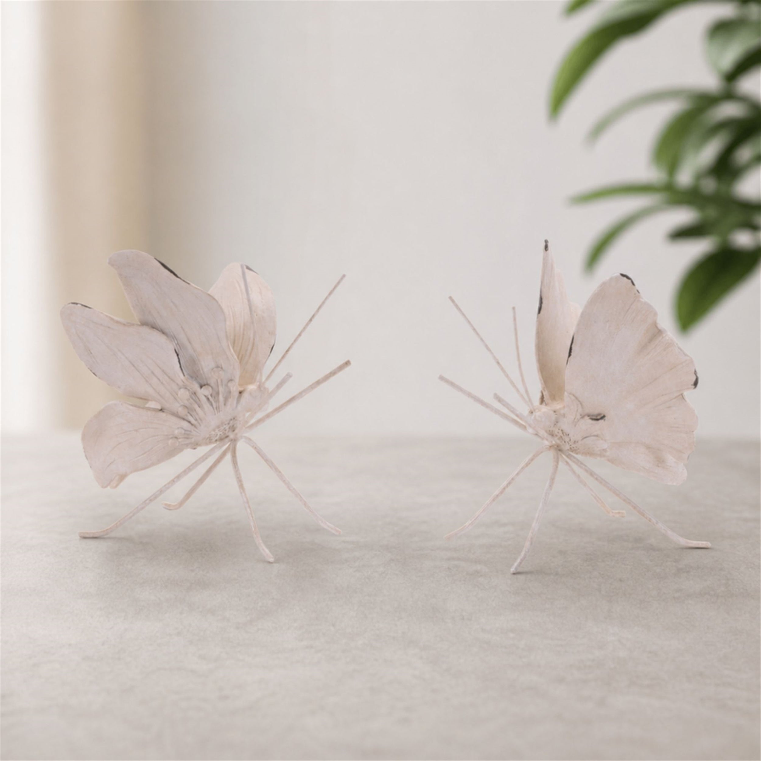 Flower Petal Butterfly Shelf Sitter (Set of 2)