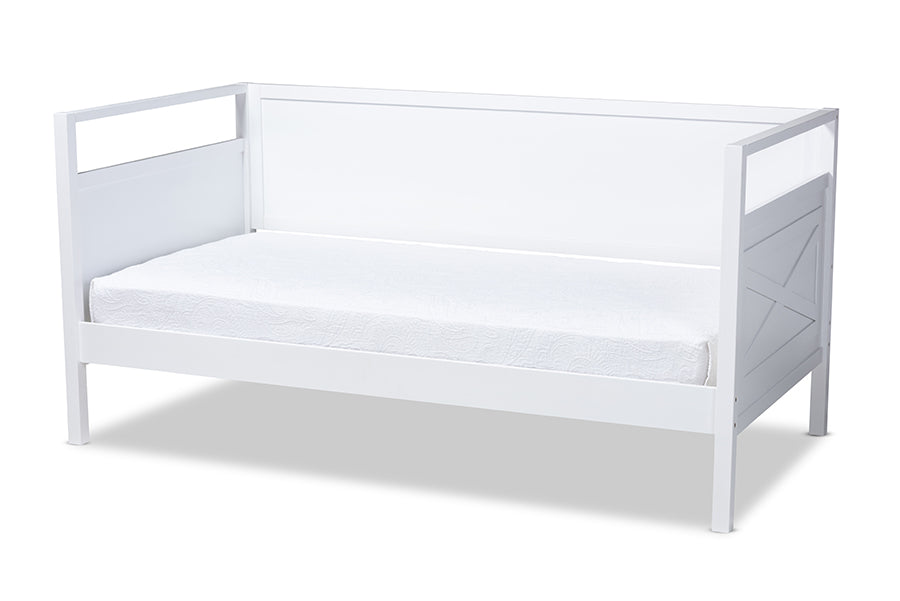 Baxton Studio Cintia Cottage Farmhouse White Finished Wood Twin Size Daybed