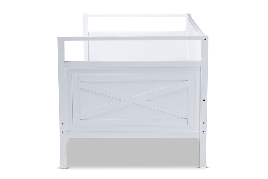 Baxton Studio Cintia Cottage Farmhouse White Finished Wood Twin Size Daybed