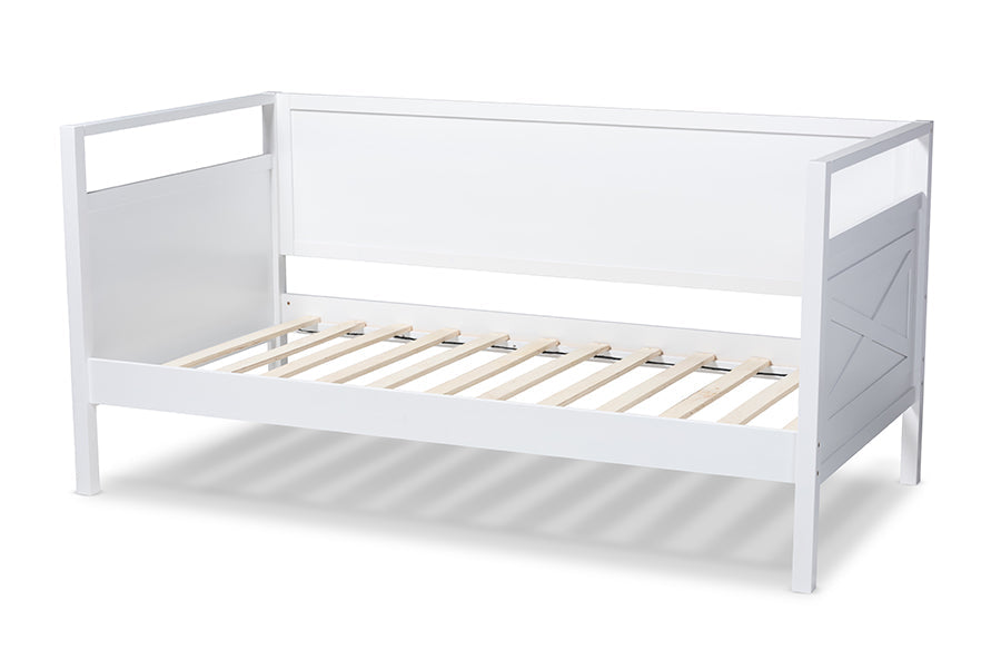 Baxton Studio Cintia Cottage Farmhouse White Finished Wood Twin Size Daybed