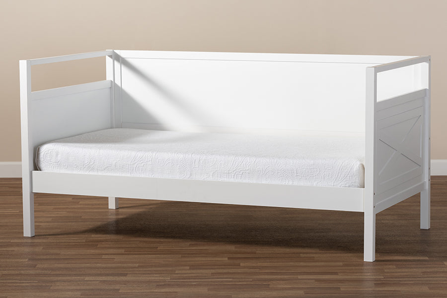 Baxton Studio Cintia Cottage Farmhouse White Finished Wood Twin Size Daybed