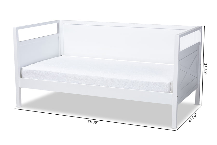Baxton Studio Cintia Cottage Farmhouse White Finished Wood Twin Size Daybed