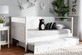 Baxton Studio Cintia Cottage Farmhouse White Finished Wood Twin Size Daybed with Trundle