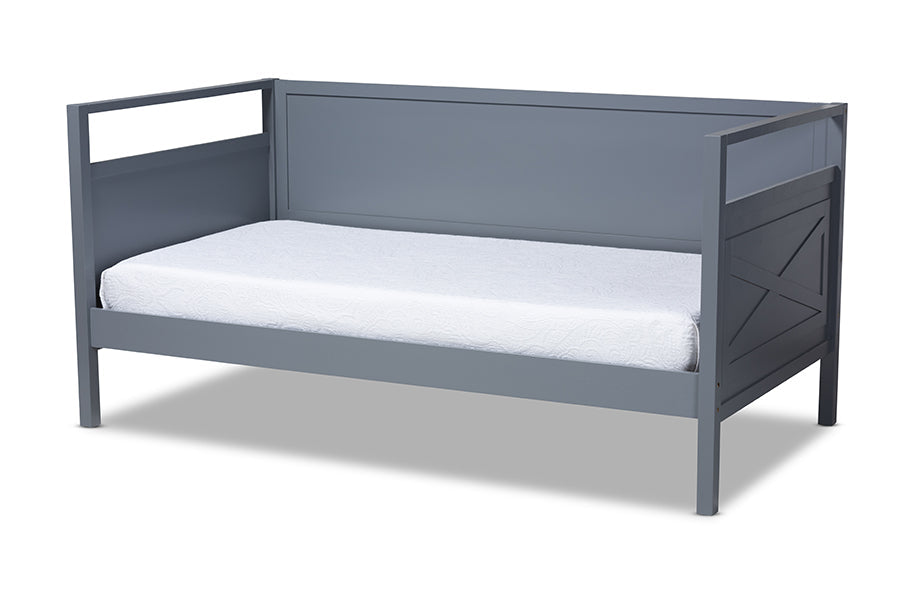 Baxton Studio Cintia Cottage Farmhouse Grey Finished Wood Twin Size Daybed