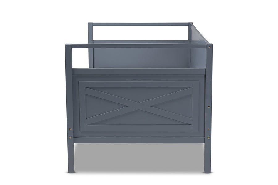 Baxton Studio Cintia Cottage Farmhouse Grey Finished Wood Twin Size Daybed
