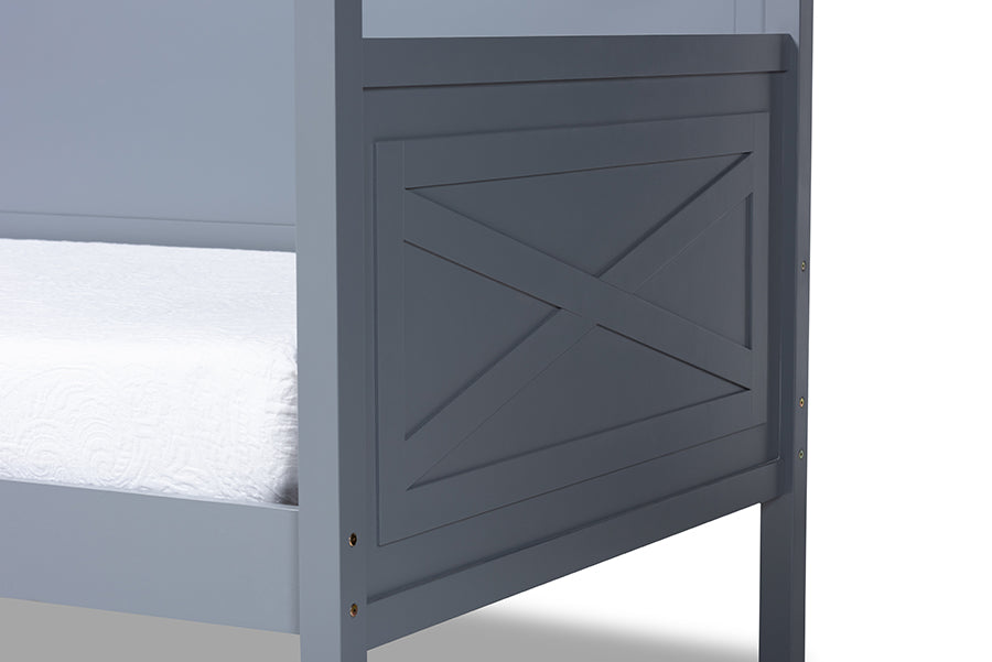 Baxton Studio Cintia Cottage Farmhouse Grey Finished Wood Twin Size Daybed