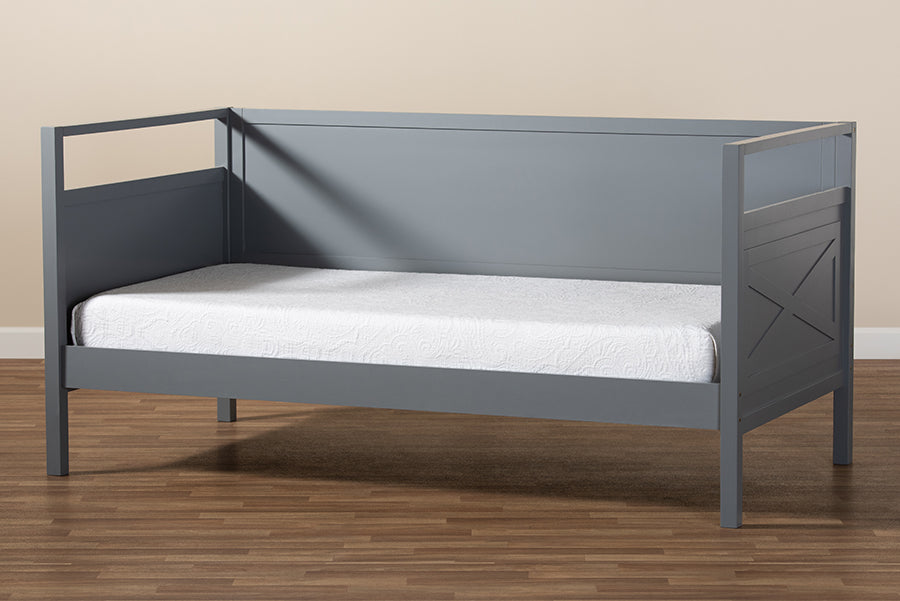 Baxton Studio Cintia Cottage Farmhouse Grey Finished Wood Twin Size Daybed