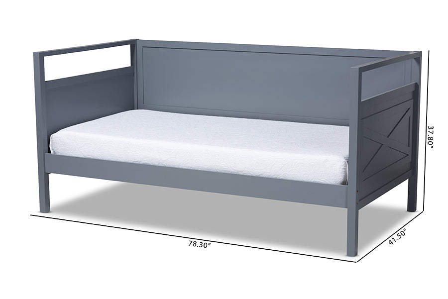 Baxton Studio Cintia Cottage Farmhouse Grey Finished Wood Twin Size Daybed