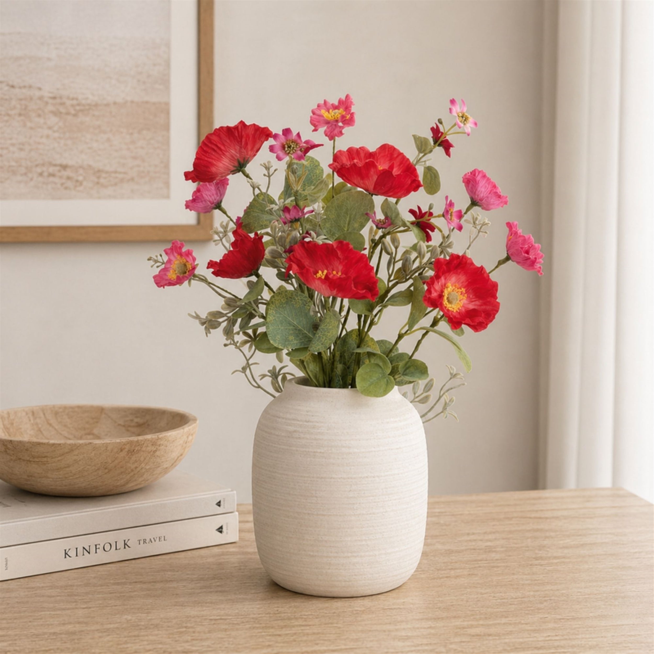 Mixed Poppy Floral Bush (Set of 4)