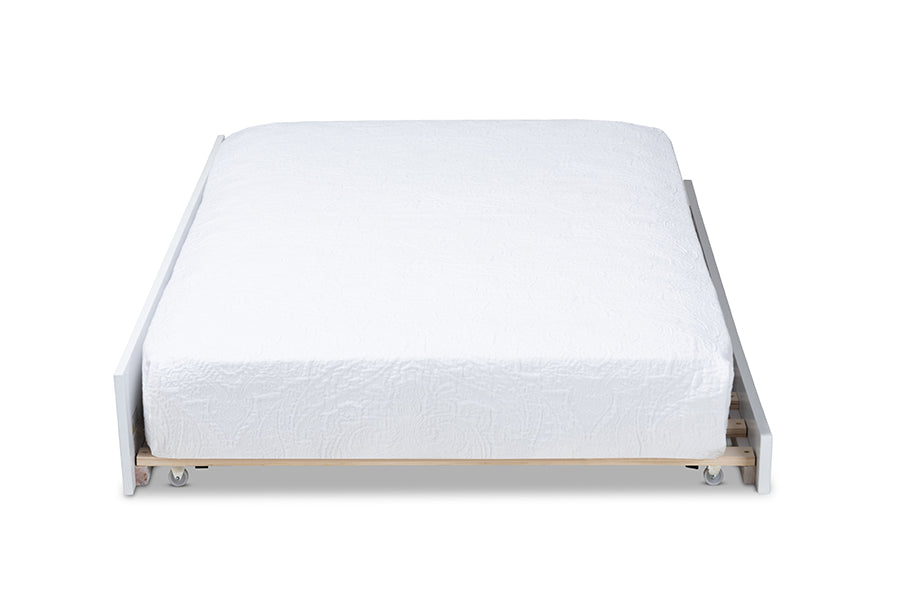Baxton Studio Cintia Cottage Farmhouse White Finished Wood Twin Size Trundle