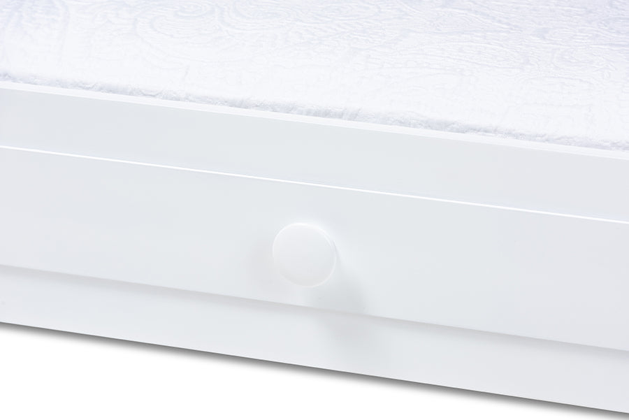 Baxton Studio Cintia Cottage Farmhouse White Finished Wood Twin Size Trundle
