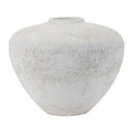 Distressed White Terra Cotta Vase 12.75"D