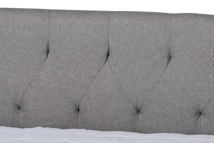 Baxton Studio Delora Modern and Contemporary Light Grey Fabric Upholstered Full Size Daybed with Roll-Out Trundle Bed