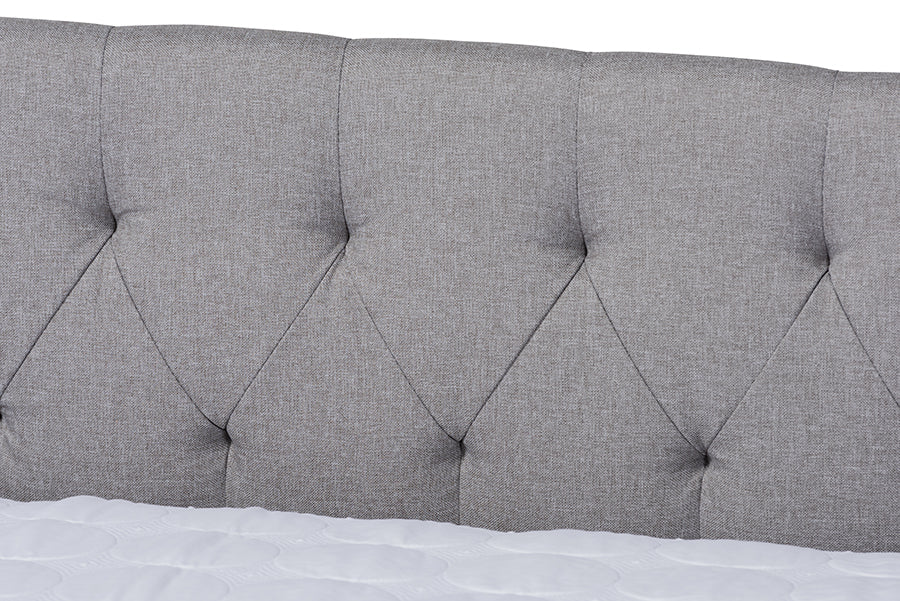 Baxton Studio Delora Modern and Contemporary Light Grey Fabric Upholstered Queen Size Daybed