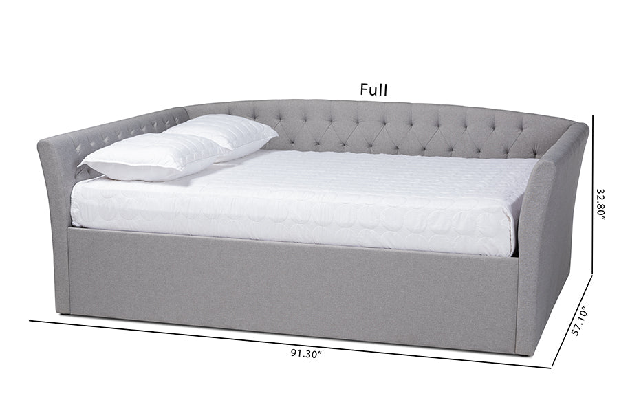 Baxton Studio Delora Modern and Contemporary Light Grey Fabric Upholstered Queen Size Daybed