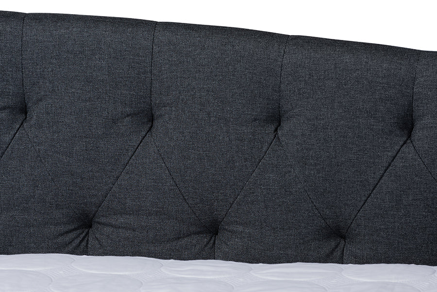 Baxton Studio Delora Modern and Contemporary Dark Grey Fabric Upholstered Queen Size Daybed